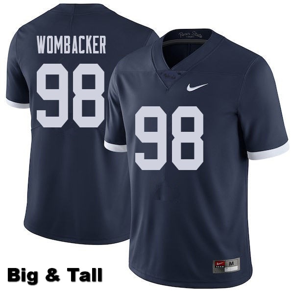 NCAA Nike Men's Penn State Nittany Lions Jordan Wombacker #98 College Football Authentic Throwback Big & Tall Navy Stitched Jersey MAS4398BN